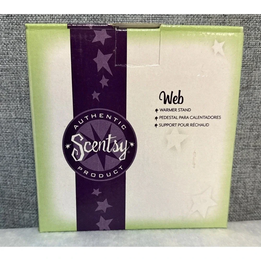 Scentsy Wax WEB Warmer‎ Stand Bronze metal Trivet NEW IN BOX Halloween Square